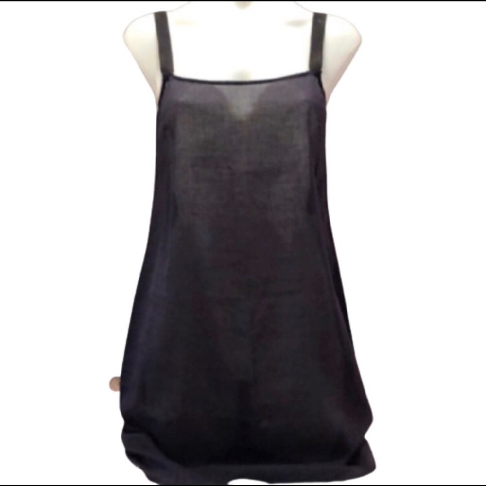 SEE BY CHLOE 💯% silk navy blue sheer swim coverup